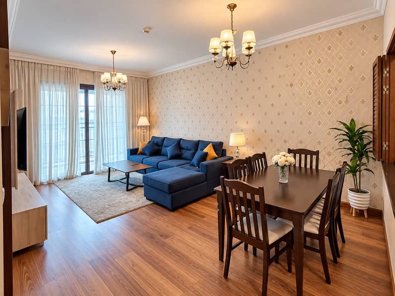 Renovated 2BR + Maid | Modern Elegance in Qamar 6 Renovated 2BR + Maid | Modern Elegance in Qamar 6