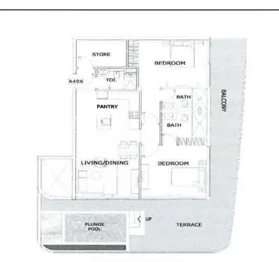 2 Bedroom Apartment | 10 Oxford Building B | Private Plunge Pool | Large Terrace