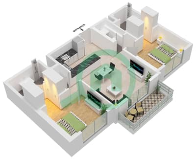 Evelyn on the Park - 2 Bedroom Apartment Type B Floor plan