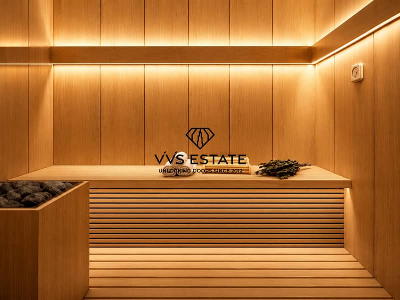15 Luxurious Warmly Lit Sauna Interior. png