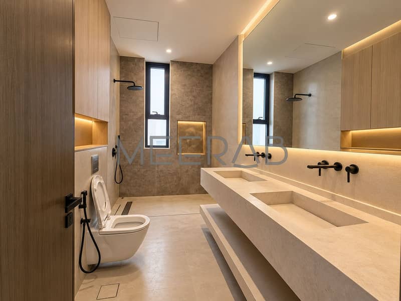 7 Warm Modern Double-Vanity Bathroom. png