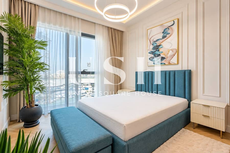 4 Luxury Teal Bedroom with Harbor Views. png