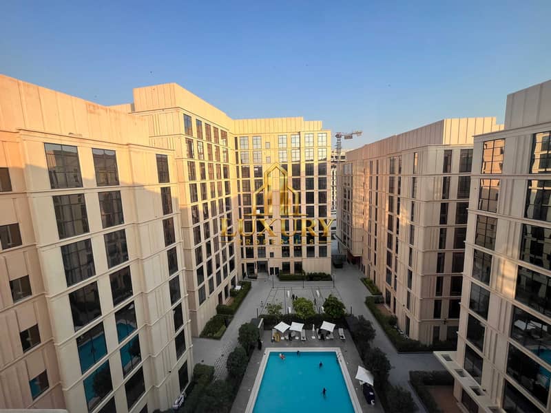 10 Stunning 1BHK with Pool View for Yearly Rent in Al Mamsha, Sharjah – AED 42,500