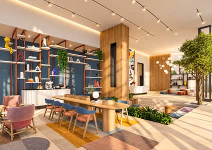 3 habitaciones Apartamento para en Venta en Dubai Design District (D3), Dubai - Sunlit Modern Lounge with Colorful Accents (1). png