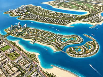 فیلا 4 غرف نوم للبيع في جزر دبي، دبي - Aerial Paradise Island Resort Masterplan. png