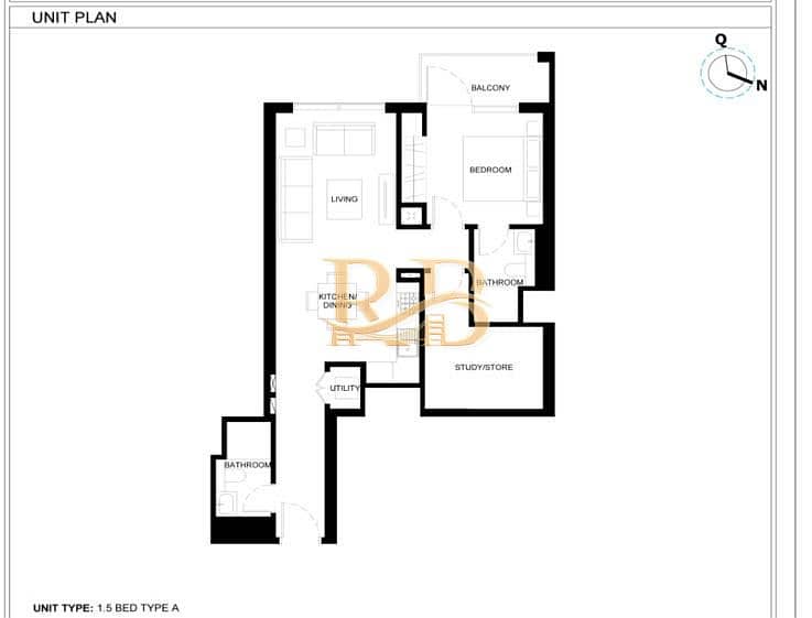 40% PAID | 60% ON HANDOVER | ONE PLUS STUDY | Downtown View 1BR | 2 Bath | Balcony & Study | 350 Riverside Crescent