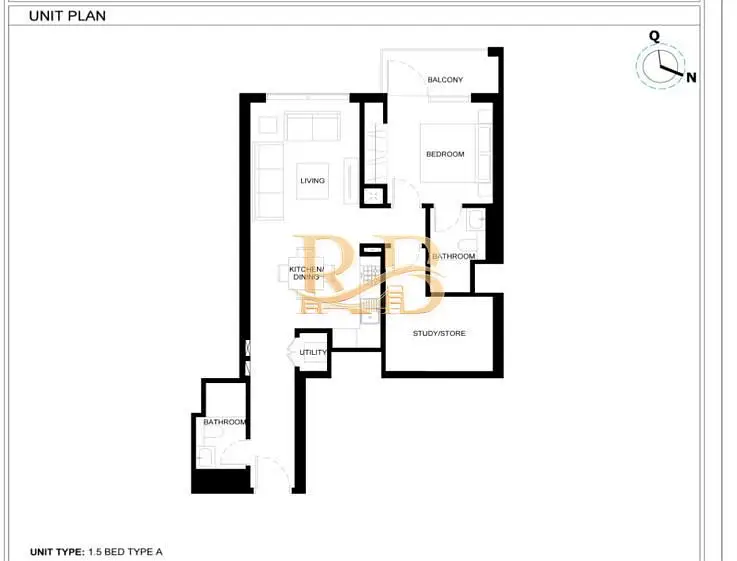 40% PAID | 60% ON HANDOVER | ONE PLUS STUDY | Downtown View 1BR | 2 Bath | Balcony & Study | 350 Riverside Crescent