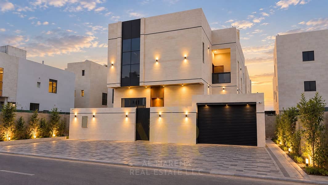 Modern Villa at Dusk. png Modern Villa at Dusk. png