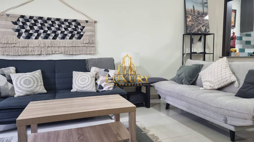 9 1BR Fully Furnished | 2 Bathrooms | Ground Floor with Private Garden | Al Zahia Garden Com