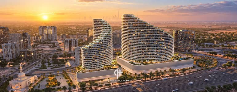 2 Bedroom Apartment for Sale in Majan, Dubai - DLD Waiver | Sculpted Twin Towers | 2027 Handover