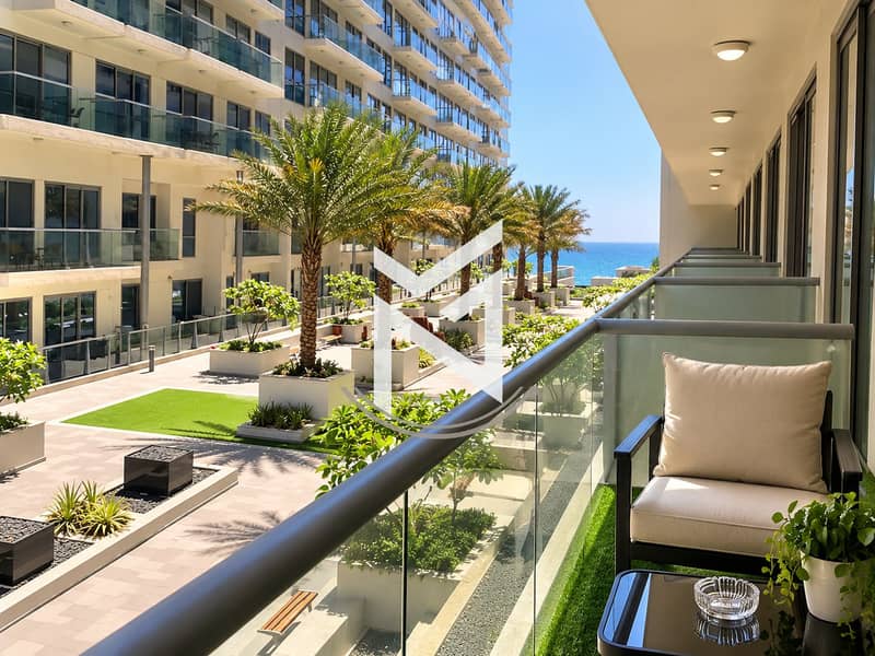 3 Sunlit Balcony Overlooking Courtyard and Sea. png