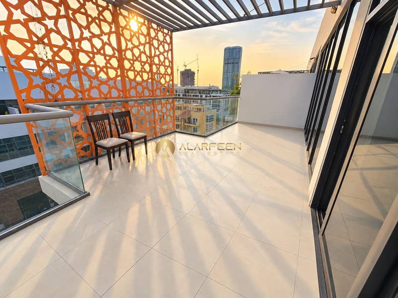 4 Golden Hour Geometric Rooftop Terrace. png