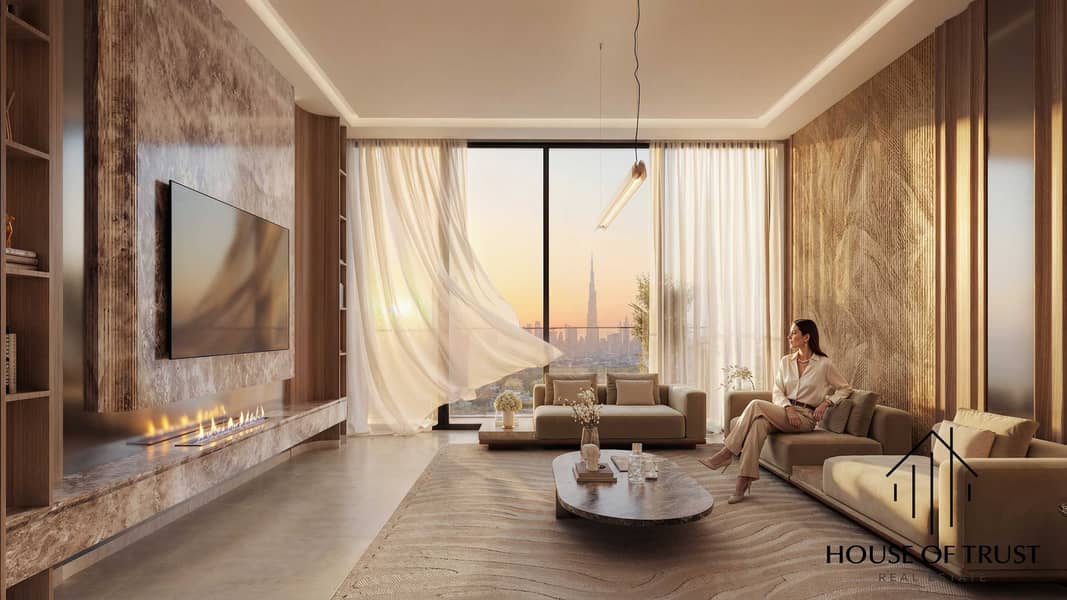 Binghatti Luxuria | Furnished 1BR + Study | Pool & Skyline Views