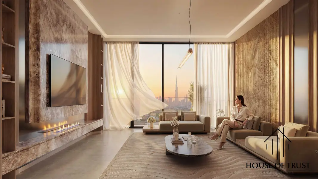 Binghatti Luxuria | Furnished 1BR + Study | Pool & Skyline Views