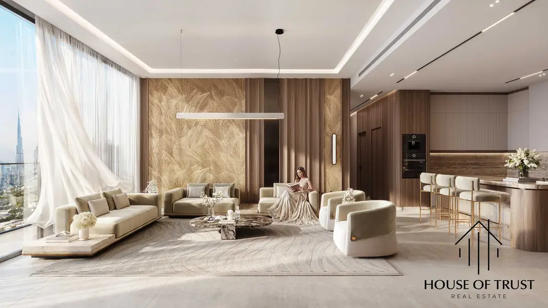 Binghatti Luxuria | Furnished 1BR + Study | Pool & Skyline Views