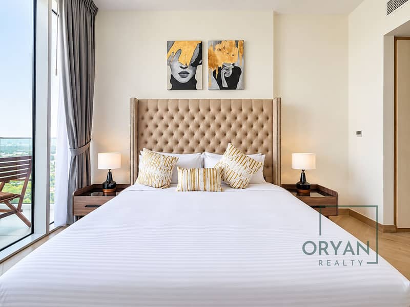 3 Modern Symmetrical Bedroom with Gold Accents. png