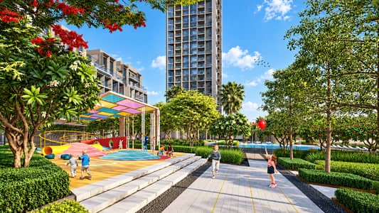 2 Bedroom Apartment for Sale in Dubai Design District (D3), Dubai - Sunny Modern Courtyard Playground. png