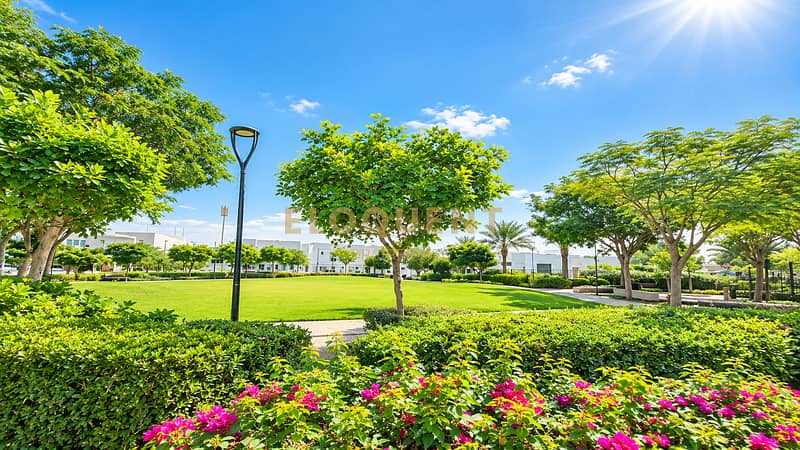 10 Sunny Urban Garden with Pink Blooms. png