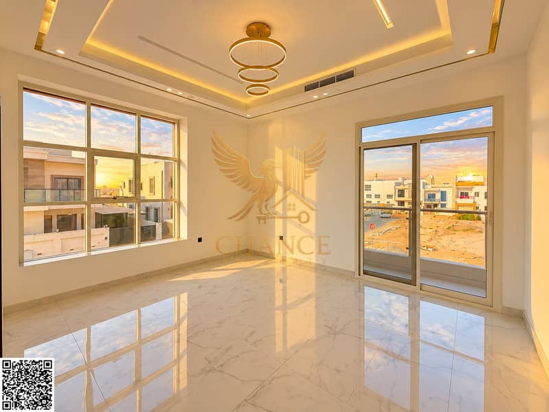 9 Golden-Hour Modern Room with Marble Reflections. png