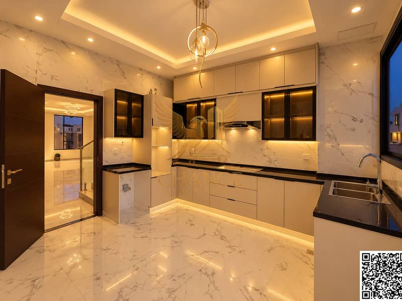12 Warm Modern Kitchen at Night. png
