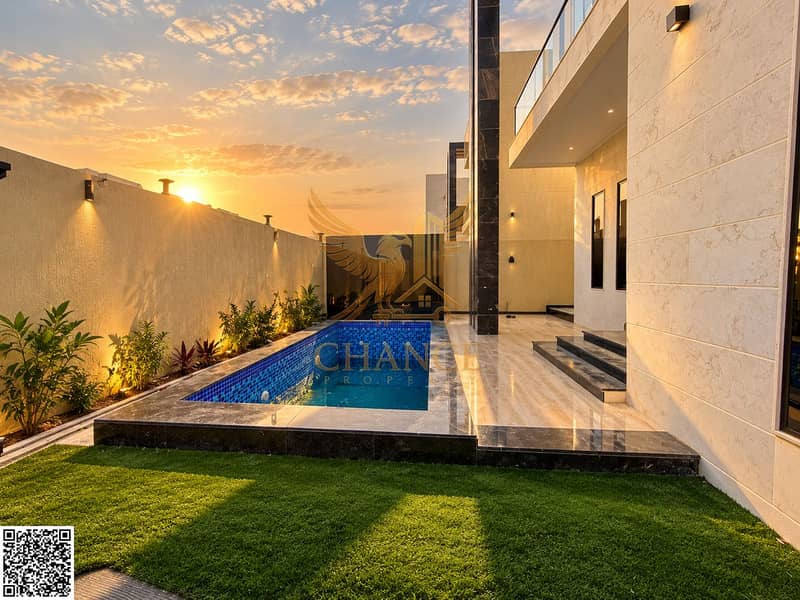 3 Modern Courtyard Pool at Sunset-1. png