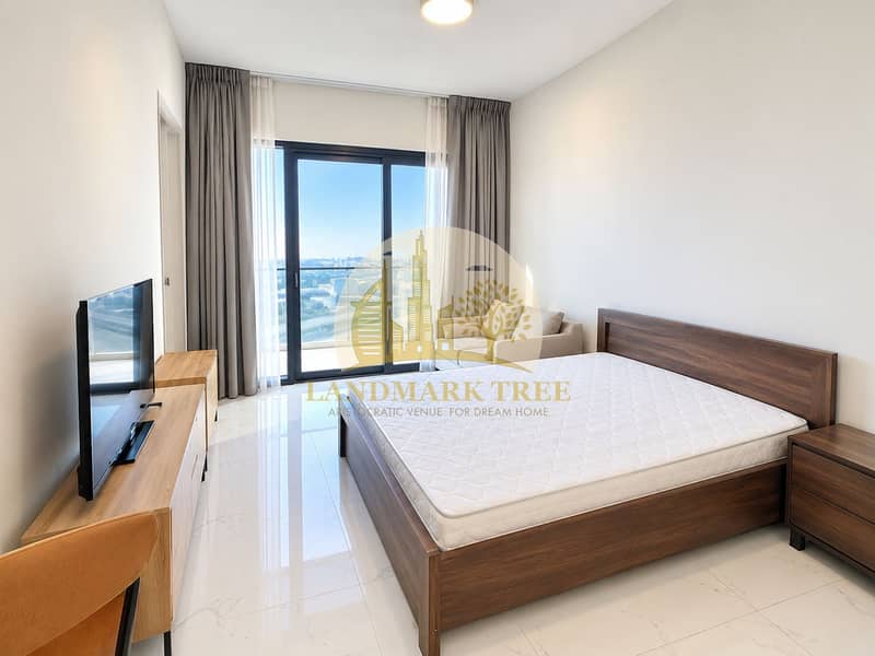3 Bright Minimalist Bedroom with City View. png