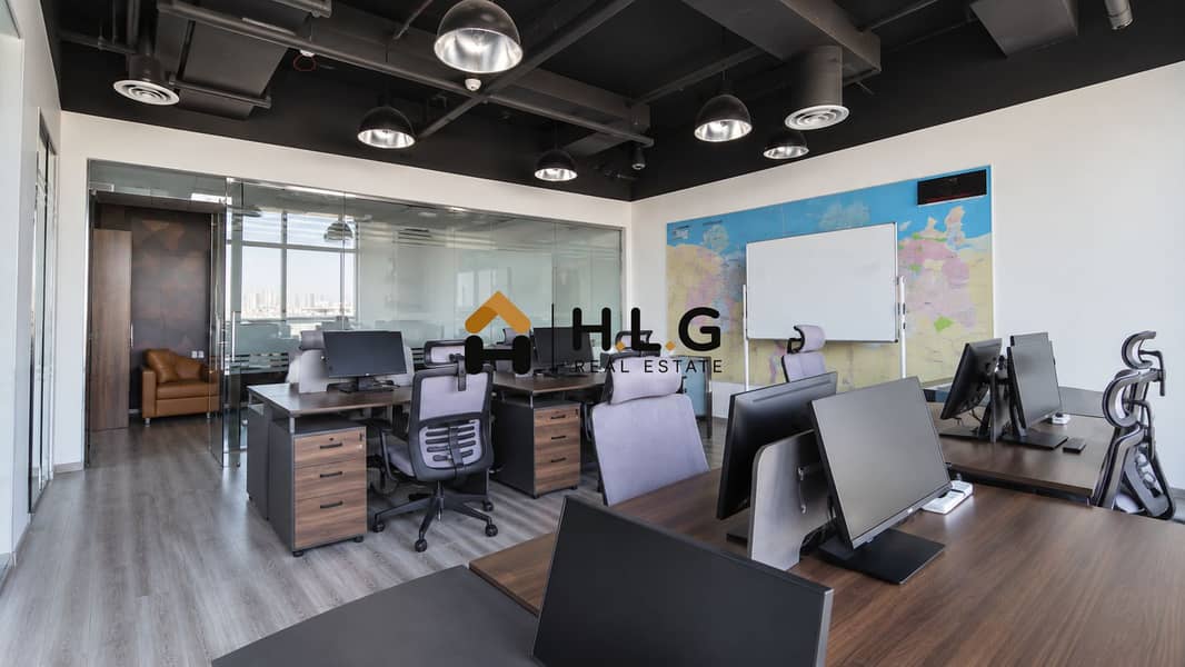 6 Modern Office with City Views and Map Mural. png