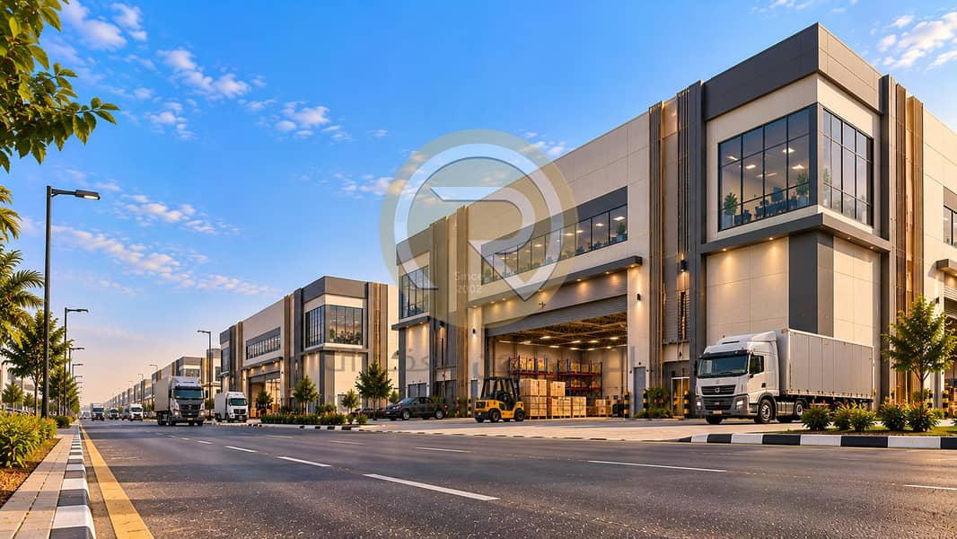 13 Modern Logistics Park at Golden Hour. png