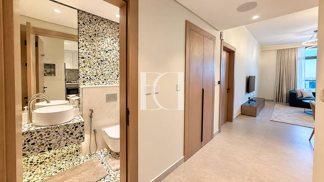 10 Modern Hallway with Terrazzo Bathroom. png