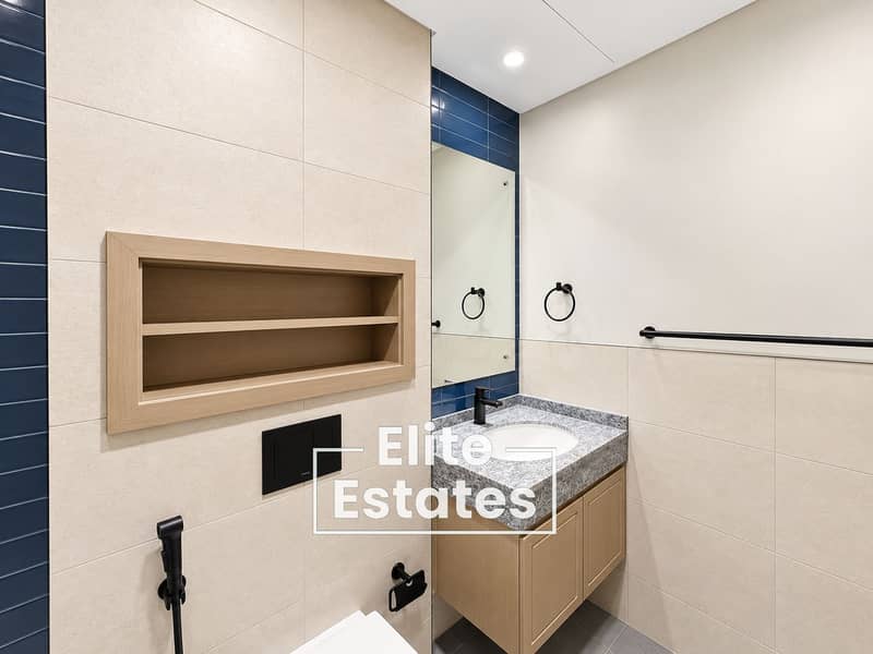 17 Modern Cream and Navy Bathroom Vanity. png