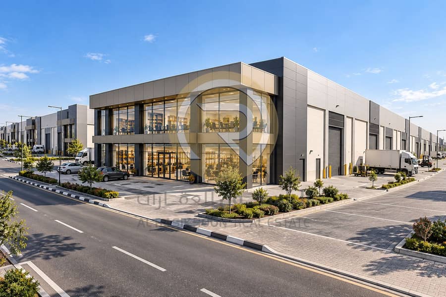 12 Modern Industrial Park Under Blue Skies. png