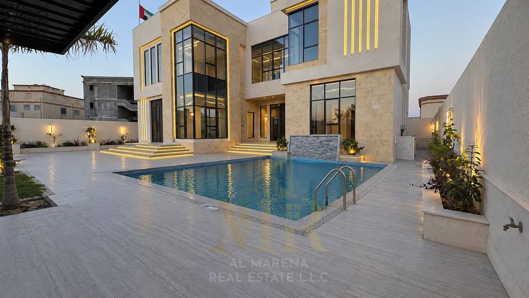 Luxury Villa Courtyard at Dusk. png Luxury Villa Courtyard at Dusk. png