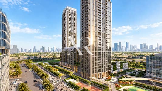迪拜设计区， 迪拜 4 卧室单位待售 - Sunlit Towers Amid Urban Greenery. png