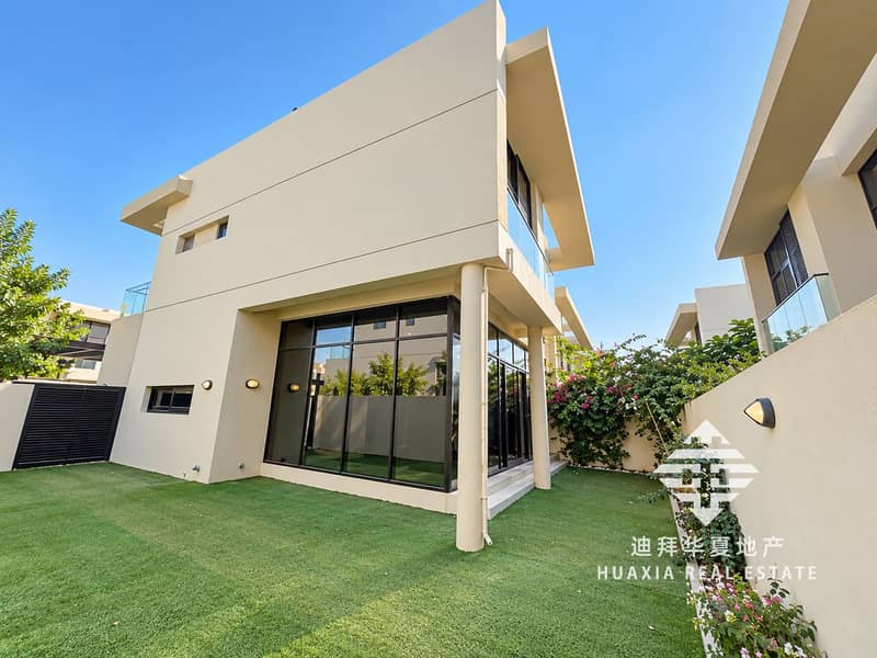 3 Modern Villa Garden Under Blue Skies. png