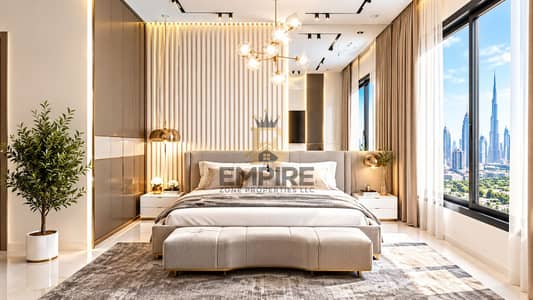 2 Cпальни Апартамент Продажа в Комплекс Дубай Резиденс, Дубай - Modern Luxury Bedroom with City Views. png