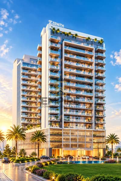 1 Slaapkamer Appartement te Koop in International City Phase 2 (Warsan 4), Dubai - Zenith Tower at Golden Hour. png 1 Slaapkamer Appartement te Koop in International City Phase 2 (Warsan 4), Dubai - Zenith Tower at Golden Hour. png