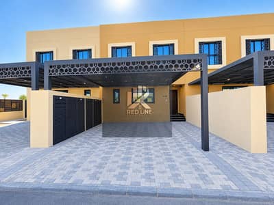 阿尔拉赫曼尼亚， 夏尔迦 3 卧室联排别墅待售 - Modern Townhouse with Geometric Carport. png