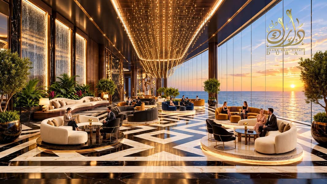 11 Luxurious Oceanfront Lobby at Sunset. png