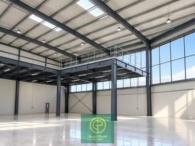Warehouse in affitto a Dubai Industrial City, Dubai - Sunlit Modern Industrial Warehouse. png