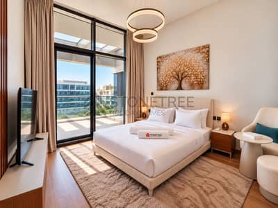Studio for Rent in Majan, Dubai - Солнечная спальня с логотипом STONETREE. png