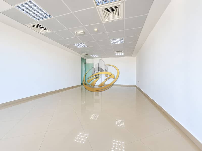 3 Modern Empty Office with Reflective Tile Floors. png