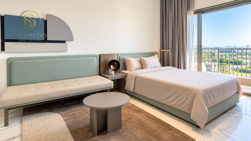 Modern Mint Bedroom with City Views. png Modern Mint Bedroom with City Views. png