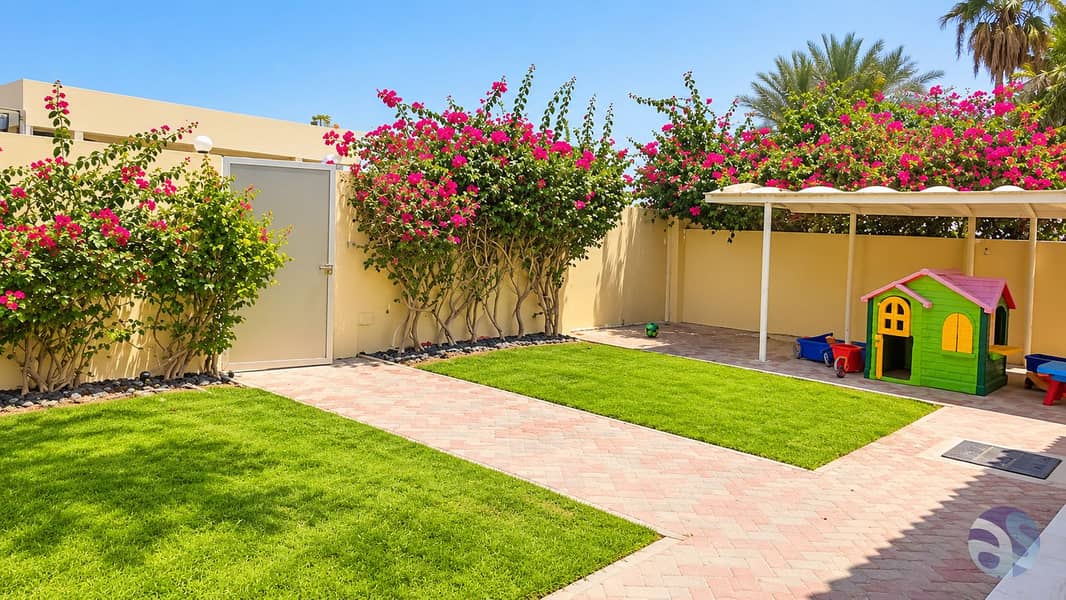 2 Sunny Suburban Garden with Playhouse. png
