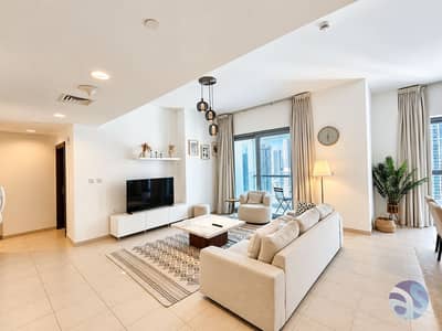 Appartement de 2 chambres à à louer à Business Bay, Dubai - Modern Scandinavian Living Room with Skyline Views. png