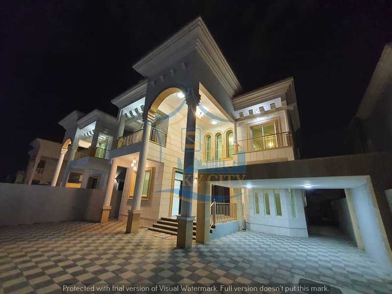 Stone villa, prime location, large building area, asphalt street, the fourth villa, Sheikh Ammar bin Humaid Street, opposite a mosque