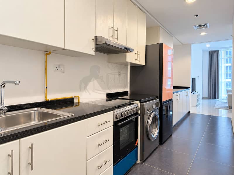 5 Modern Galley Kitchen and Living Area. png