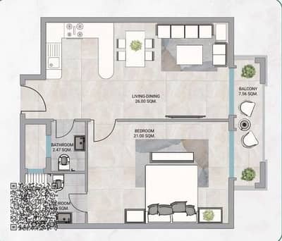 1 Bedroom Apartment for Sale in Ajman Uptown, Ajman - WhatsApp Image 2026-10-19 at 12.00. 39 PM. jpeg