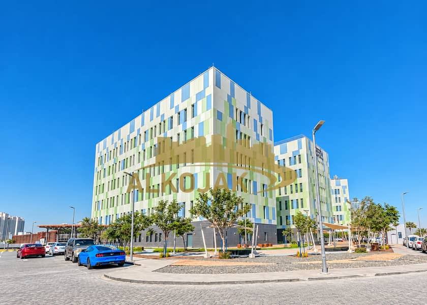 11 Modern Geometric Campus Under Blue Skies. png
