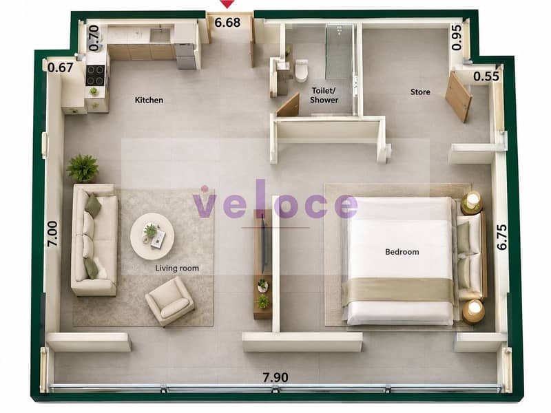 12 Modern Open-Plan Apartment Floor Plan. png
