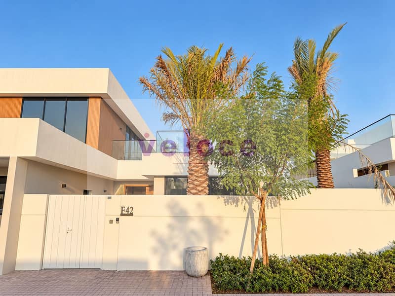 3 Modern Villa Entrance with Palm Trees. png
